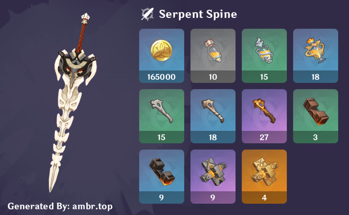 Serpent Spine | Project Amber — Genshin Impact Wiki Database